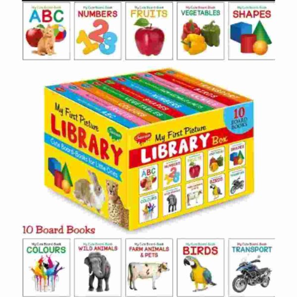 My First Picture Library Box Of 10 (Pre-School Books) | Gift Set For Kids  (Board book, Sawan)